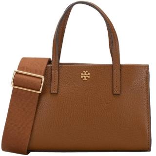 【TORY BURCH】BLAKE咖啡皮革寬版背帶迷你款手提斜揹包