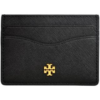 【TORY BURCH】Emerson黑色防刮皮革超薄信用卡名片夾