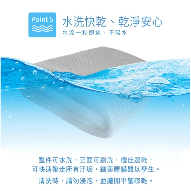 【BELLE VIE】6D可水洗超透氣彈力涼墊-歐規單人120x200cm 適用宜家規格(瑜珈墊/露營可用-灰色特仕)