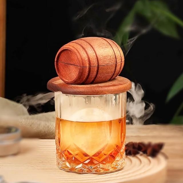 威士忌酒桶煙燻器(煙燻罩 木屑調酒 雞尾酒 分子料理 食物 吧檯調酒 環境薰香 廚房用具)