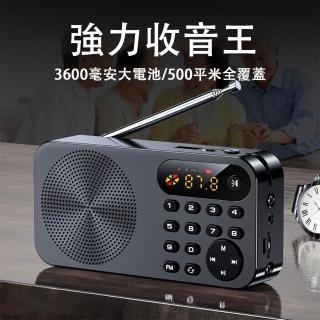 【霆洋】USB收音機 mp3播放器 大聲量擴音器 隨身聽 音箱(FM一鍵搜臺 帶驗鈔燈手電筒 耳機聽歌 可插卡 U盤)