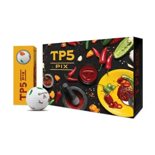 【TaylorMade】限量發售 TP5 PIX 3.0 辣椒 高爾夫球 五層球 2打24顆(限量發售 辣椒圖案)