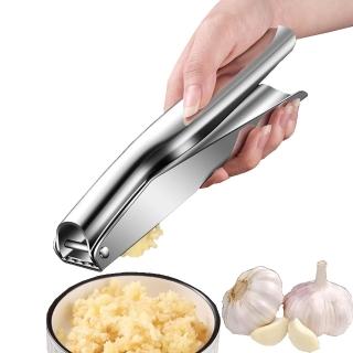 【PUSH!】餐廳廚房用品304不銹鋼壓蒜泥器大蒜手動剝蒜搗蒜廚房蒜蓉器工具(壓蒜器 D383)