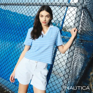 【NAUTICA】官方旗艦 女裝 素面實搭休閒短褲(白色)