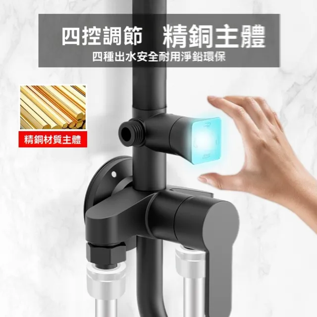 【H迪斯裏克】花灑 淋浴花灑套裝 浴室 衛生間 增壓噴頭 頂噴 洗澡 沐浴器(冷熱三檔 結實安全 預售15天)