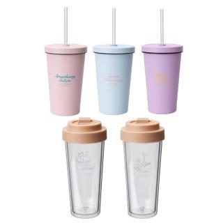 【Oolab 良杯製所】二代冰淇淋吸管杯550ml+Ecozen透明雙層隨行杯750ml獨處系列-2入組(夏日清涼消暑補水組)