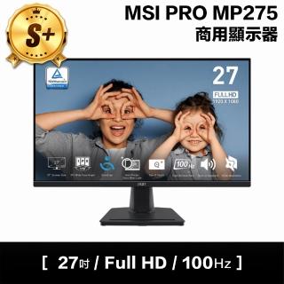 【MSI 微星】S+ 級福利品 PRO MP275 商用專業護眼顯示器(27吋)