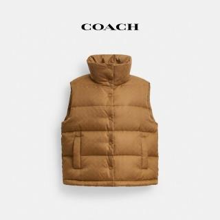 【COACH】蔻馳官方直營 尼龍經典Logo羽絨背心-奶茶色(CV306)