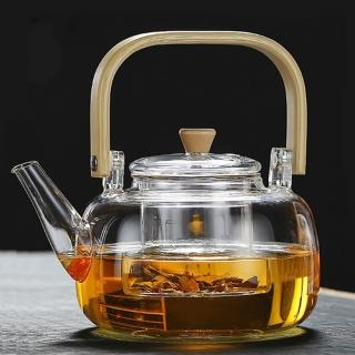 【獵戰】玻璃泡茶壺 提樑茶壺 可明火燒茶壺(耐熱燒水壺 泡茶壺 養生壺 玻璃茶壺)