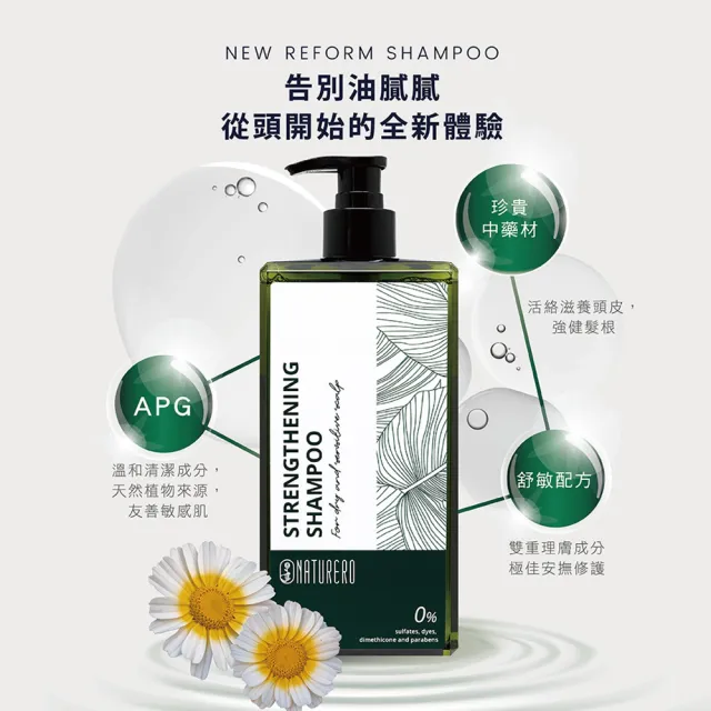 【Naturero 植淨林】植淨豐盈強健洗髮精 400ml(可選-平衡控油/舒敏保濕/養髮豐盈)