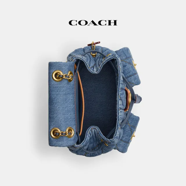 【COACH】蔻馳官方直營 TABBY 絎縫設計後背包 雙肩包-B4/靛藍色(CZ747)