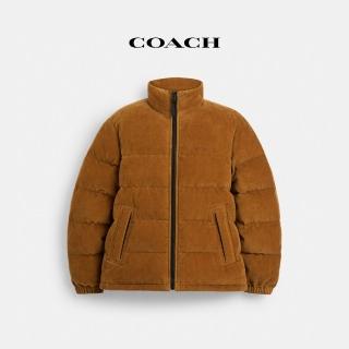 【COACH】蔻馳官方直營 燈芯絨羽絨外套-淺棕色(CT737)