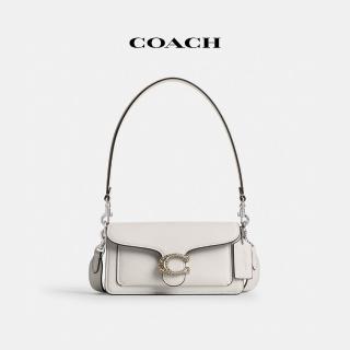 【COACH】蔻馳官方直營 TABBY 20號單肩手袋-亮古鎳色硬體/粉白(CW917)