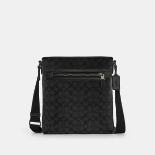 【COACH】蔻馳官方直營 經典Logo纖巧型郵差包-QB/炭黑色/黑色(CW227)
