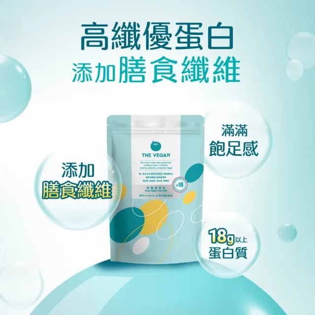 【THE VEGAN 樂維根】高纖植物優蛋白2入組 1KG/袋(膳食纖維加量 飽足感加強 植物蛋白 純素 台灣製造)