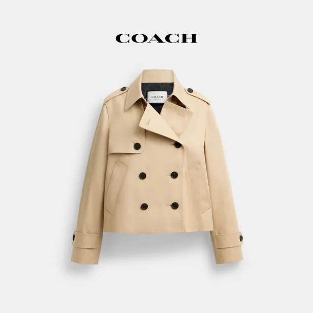 【COACH】蔻馳官方直營 短風衣-亮卡其色(CAB93)