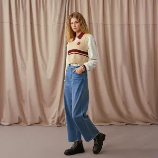 【Lee】女裝 針織背心丨短版 葛萊分多丨季節性版型丨奶茶棕丨哈利波特(LB41601297W)