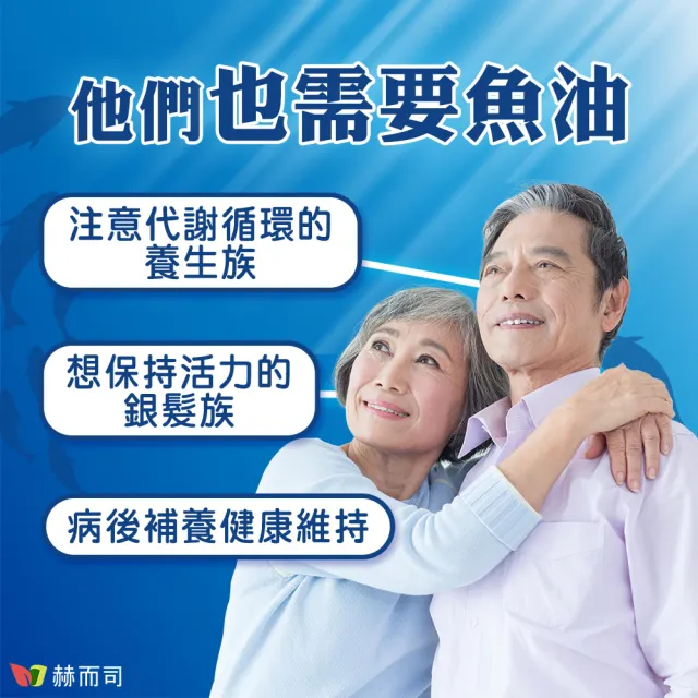 【赫而司】1100mg頂級EPA+DHA緩釋魚油1罐(共60顆加拿大皇鑽IFOS認證小型魚無腥味高濃度Omega-3)