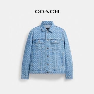 【COACH】蔻馳官方直營 經典Logo丹寧外套-中等水洗色(CY411)