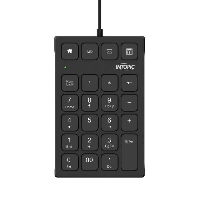 【INTOPIC】USB有線數字鍵盤 KBD-N108(支援WIN與Ｍac作業系統)