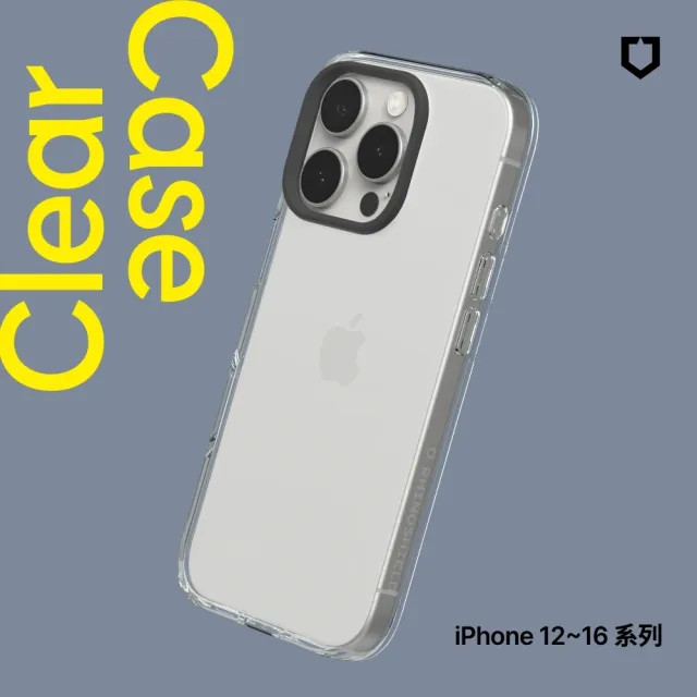 殼貼超值組【RHINOSHIELD 犀牛盾】iPhone全系列Clear透明防摔殼(相機鍵按鈕/開孔版)+抗藍光壯撞貼PRO