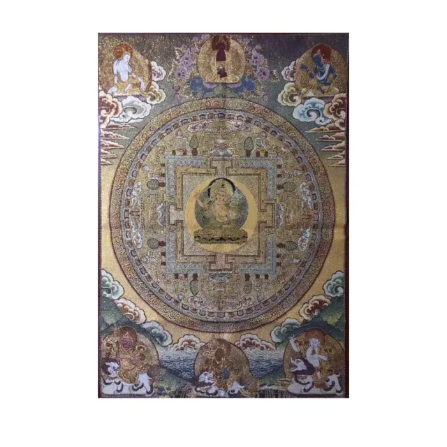 【藏古祥館】文殊刺繡壇城唐卡 壇0001(文殊 刺繡 壇城 唐卡)