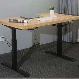 【MGSHOP】電動桌120x70x5cm 雙機芯升降桌 電動升降桌 松木實木桌(120x70x5cm 雙機芯)
