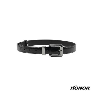 【HONOR 山形屋】極簡亮面金屬皮帶-杏/黑