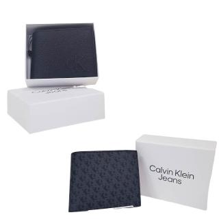 【Calvin Klein】CK 皮夾禮盒組 零錢袋款 經典大logo 男短夾 短夾卡夾禮盒(贈原廠紙袋)