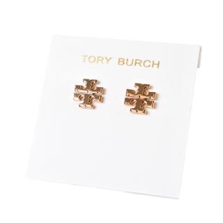 【TORY BURCH】雙T LOGO針式耳環-金色