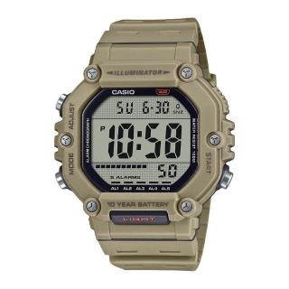 【CASIO 卡西歐】運動電子男錶 沙漠棕 膠質錶帶 防水100米 LED照明 AE-1600H(AE-1600H-5A)