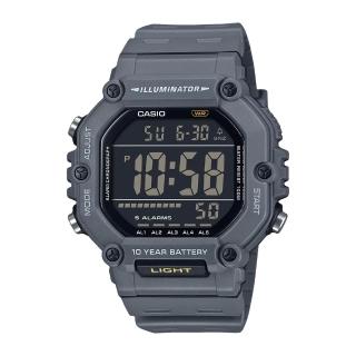 【CASIO 卡西歐】運動電子男錶 鐵灰 膠質錶帶 防水100米 LED照明 AE-1600H(AE-1600H-8B)