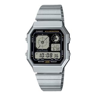 【CASIO 卡西歐】復古潮流 電子錶 不鏽鋼錶帶 多城市時間 生活防水 A130WE(A130WE-1A)