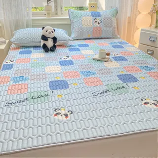 【寢聚 Sleep Club】可水洗冰絲乳膠涼蓆組 附同款枕頭套(單人/乳膠涼蓆/涼感墊/床墊/冰絲涼蓆/涼蓆/涼墊)