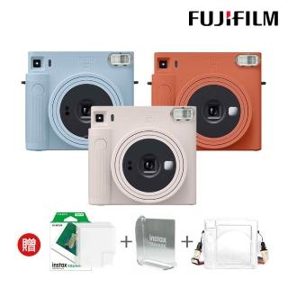 【FUJIFILM 富士】instax SQUARE SQ1 方形拍立得相機 公司貨(送水晶殼10張底片旋轉相框組合)