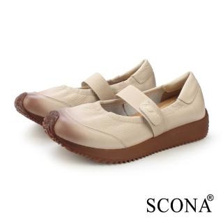 【SCONA 蘇格南】真皮 樂活休閒娃娃鞋(杏色 7425-2)