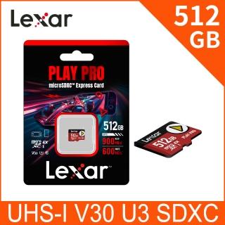 【Lexar 雷克沙】PLAY PRO microSDXC Express 512GB 超高速記憶卡(Switch 2專用)