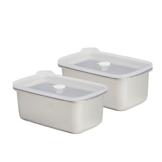【韓國Toelton】不銹鋼長方形保鮮盒1000ml 2入組(TT-1000E+TT-1000E)
