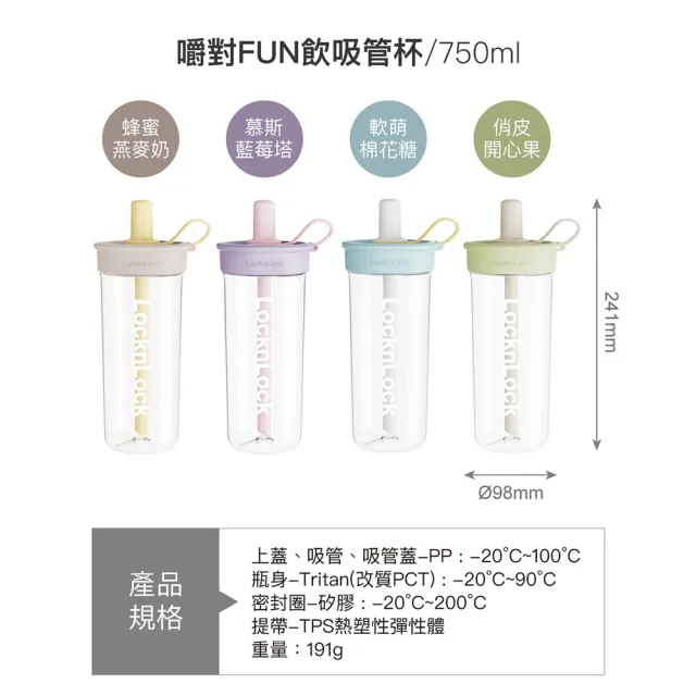 【LocknLock 樂扣樂扣】隨享二入組 官方直營 SUSU保溫杯xTritan吸管杯 750ml(304不鏽鋼/保溫杯/Tritan材質)