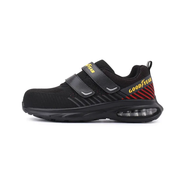 【GOODYEAR 固特異】紅雀 雙魔鬼氈氣墊塑鋼頭防護鞋 紅黑 男鞋 GAMX43910