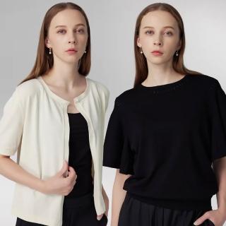 【giordano ladies】精選設計款 短袖針織外套 雪紡設計外套 剪裁上衣 蝙蝠袖(多款任選)