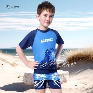 【梅林品牌】流行男童單件短袖游泳上衣/水母衣(NO.M42228)