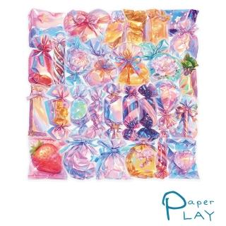 【Paper Play】繽紛七彩糖果PET貼紙 相片DIY咕卡手帳貼紙 50張入(PET貼紙 咕卡貼紙 手帳貼紙)