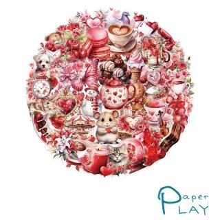 【Paper Play】卡通告白理物PET貼紙 相片DIY咕卡手帳貼紙 50張入(PET貼紙 咕卡貼紙 手帳貼紙)