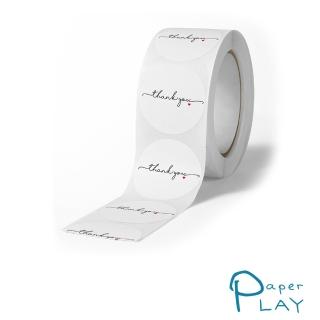 【Paper Play】創意多用途標籤貼紙-極簡手寫字THANK YOU 標籤貼 獎勵貼 封口貼 500枚入(標籤貼紙 標籤貼)