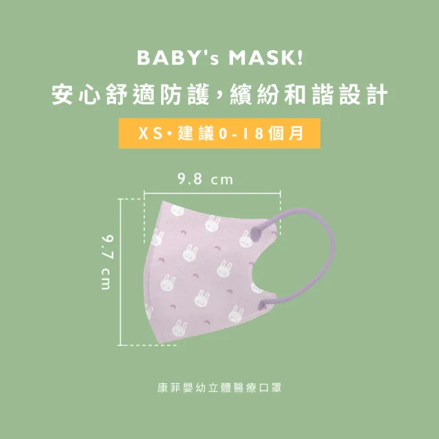 【康菲COMFIZ】康菲嬰幼3D立體醫療口罩/共三盒(0-18M適用/多款獨家設計花色/無鼻樑條)