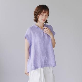 【Simply Yours 類似簡約】亞麻千鳥格無袖上衣 紫F(亞麻千鳥格無袖上衣)
