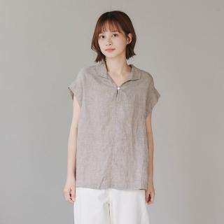 【Simply Yours 類似簡約】亞麻千鳥格無袖上衣 咖F(亞麻千鳥格無袖上衣)