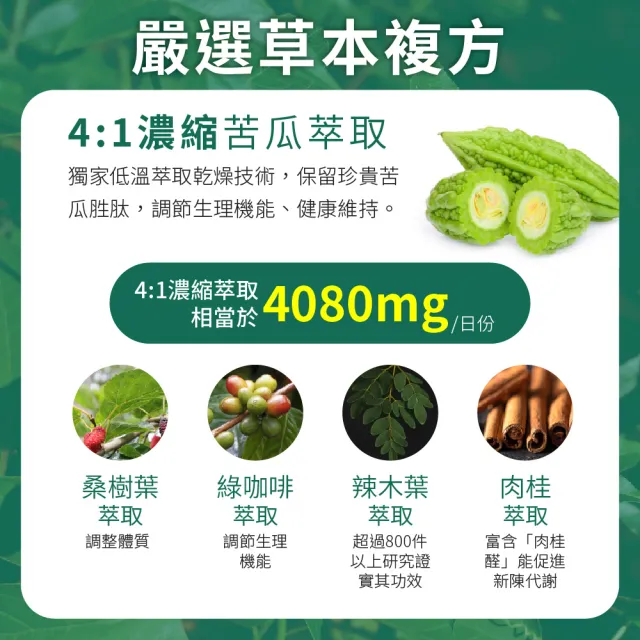 【LOVITA 愛維他】苦瓜胜肽草本複方素食膠囊 3入組 180顆(鉻 武靴藤 桑樹葉 辣木葉)
