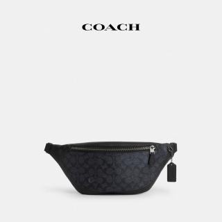 【COACH】蔻馳官方直營 WARREN經典Logo腰包 胸包-炭黑色/黑色(CV926)